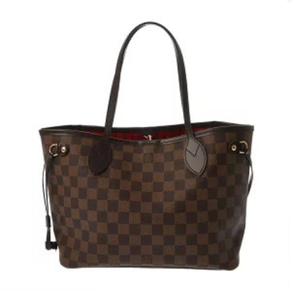 Louis Vuitton Damier Neverfull Canvas Tote Bag Brown